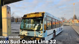 Front Ride View of exo SudOuest Line 32 Towards Chateauguay amp Angrignon [upl. by Gene]