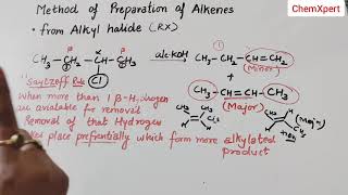 Methods of Preparation Of Alkene  Class 11 Chemistry Chapter 13 Hydrocarbons NCERT CBSE [upl. by Yerag]