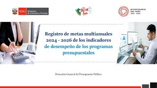 Registro de metas multianuales 20242026 de indicadores de desempeño de los prog presupuestales [upl. by Hsemin]