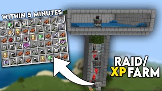 SIMPLE 118 AFK RAID FARM TUTORIAL in Minecraft Bedrock MCPEXboxPS4Nintendo SwitchWindows10 [upl. by Rayna300]