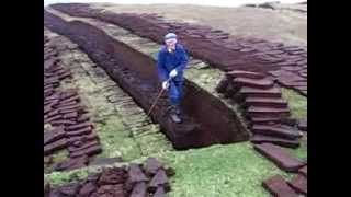 Cutting Peats in Shetland Islands Scotland [upl. by Portwin]