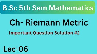 BSc 5th Semester Maths Riemann Metric Important Questions Solution  NEP 2020 [upl. by Rehtul]