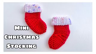 How To Crochet Christmas Stocking  Ornaments Applique Amigurumi [upl. by Ocsisnarf]