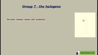 GCSE Chemistry Revision  The Periodic Table  Group 7 – The Halogens [upl. by Critta]