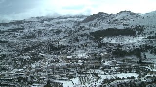 Imágenes desde el cielo de la nevada en la provincia de Alicante [upl. by Earehs]