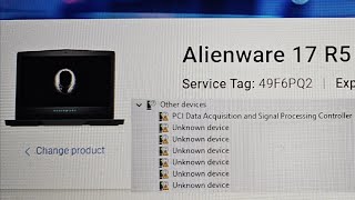 DELL Alienware 17 R5 Device Manager Unknown Device Driver PCI Data Acquisition Install Fix Repair [upl. by Eelaroc]