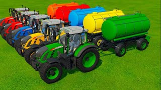 TRANSPORTING PIXAR CARS amp FRUITS WITH COLORED amp JOHN DEERE vs CLAAS vs TRACTORS  BeamNGdrive [upl. by Benji]