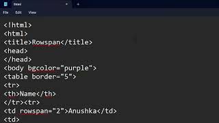 How to create rowspan effect in htmlCOMPUTEREXCELSOLUTION html5 htmlcss html code coding [upl. by Geordie]