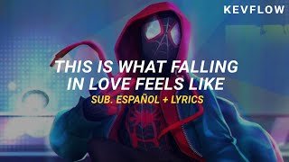 JVKE  This is what falling in love feels like Spiderman Sub Español  Lyrics [upl. by Annamarie183]