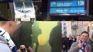 Werder  HSV 19042015  HSV Fans zum HBF begleitet [upl. by Asin902]