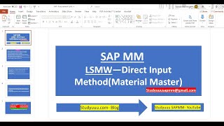 SAP MM LSMWLegacy System Migration Workbench Method to upload Material master for All SAP Viewers [upl. by Llenrad]