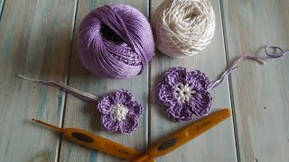 crochet How To Crochet a Flower version 3  Yarn Scrap Friday [upl. by Aisatnaf]