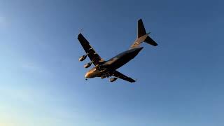 Lądowanie Landing US Air Force Boeing C17A Globemaster III in RzeszówJasionka 13022022 topgsm4190 [upl. by Swamy]