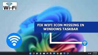 How to Fix Windows Taskbar Now Showing WiFi Icon  WiFi icon missing in Windows Laptop Taskbar [upl. by Leahkim]