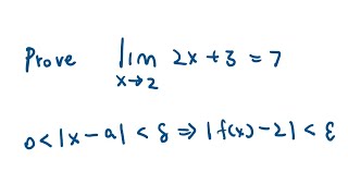 Delta epsilon definition of a limit example 1 [upl. by Htieh]