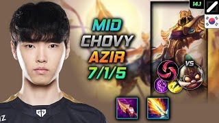 Azir Mid Build Chovy Nashors Tooth Hail of Blades  LOL KR Master Patch 141 [upl. by Yenittirb636]