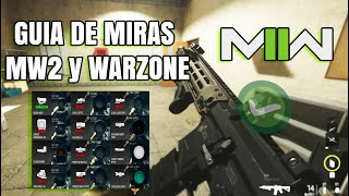 MW2 y WARZONE 2  Guía de miras y retículas  Desbloqueo y cual elegir para tu rifle [upl. by Akeimat]