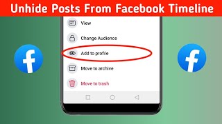 How To Unhide Posts From Facebook Timeline 2024 [upl. by Gavrilla418]