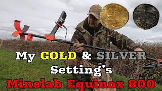 Minelab Equinox 800 metal Detector My GOLD and Silver Settings [upl. by Xylina]