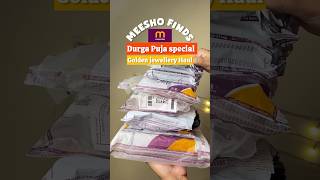 Meesho golden jewellery haul  Durga Puja special  necklace meeshofinds unboxing shorts [upl. by Newbold]