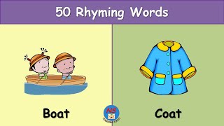 Rhyming words Rhyming Words For Kids Learn 50 Interesting Rhyming Words Phonics Rhyming Words [upl. by Angus775]