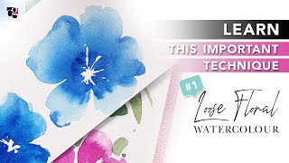 Simple Watercolor Techniques for Beginners  How to Paint Loose Florals with Watercolors WetonWet [upl. by Ilesara]