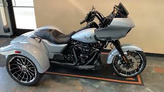 CUSTOM STITCHED SEAT 2024 HarleyDavidson Road Glide 3 in Atlas Silver Metallic w Black TrimFLTRT [upl. by Yniattirb]