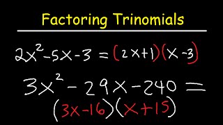 Factoring Trinomials ax2bxc By Grouping [upl. by Sloan]