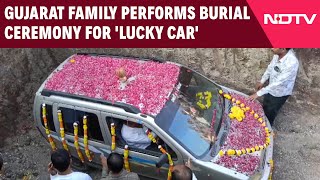 Gujarat News  Gujarat Family Holds Burial Event For Lucky Car 1500 People Attend [upl. by Irmine]