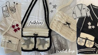 how to crochet star messenger bag  taylor swift inspired folklore bag  easy tutorial [upl. by Mareah336]