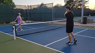 Pickleball practice drills one handed backhand topspin dink and Twoey topspin dink June 6th [upl. by Adilen327]