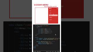 Responsible Sidebar Menu in CSS sidebar sidebarmenu coding webdevelopment [upl. by Domineca135]