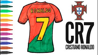 Easy Drawing Portugal National Jersey I Kolay Cristiano Ronaldo Portekiz Forması Çizimi [upl. by Ehudd578]