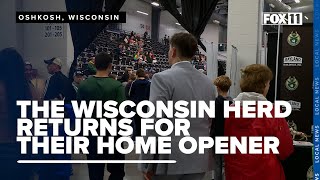 Fans fill Oshkosh Arena for Wisconsin Herd home opener [upl. by Phillie]