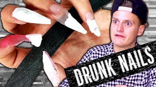 Applying Acrylic Nails DRUNK  Philip Green [upl. by Alysoun556]