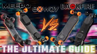 BEST Electric Skateboards of 2023  Backfire ERAG2 BLACK VS Exway FLEX VS Meepo V4 Budget Version [upl. by Lightman875]