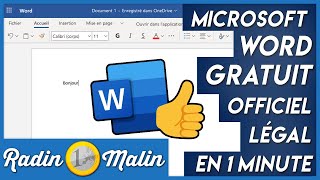 Comment avoir Microsoft Word gratuit officiel et légal en 1 minute  ⏰ [upl. by Eniamrahc]