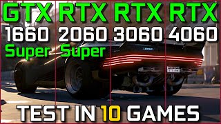 GTX 1660S vs RTX 2060S vs RTX 3060 vs RTX 4060  Test in 10 Games at 1080p [upl. by Francie]