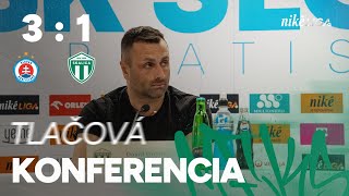 Pozápasová tlačová konferencia ŠK Slovan Bratislava  MFK Skalica 14 kolo 2425 [upl. by Alleram]