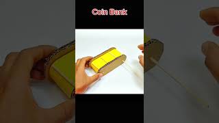 How Make Coin Bank From Cardboard Shorts howtomake [upl. by Wilsey]