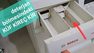 ÇAMAŞIR makinesi çekmecesindeki KÜF KİREÇ kir etkili şekilde nasıl temizlenir⁉️deterjan bölmesi [upl. by Attiuqal]