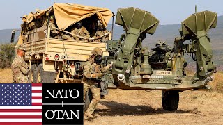 US Army NATO Powerful M777 howitzers Military exercises in Bulgaria [upl. by Yarled]