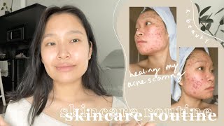 my holy grail skincare routine  how I healed my severe acne scarring texture amp hyperpigmentation [upl. by Nekciv506]