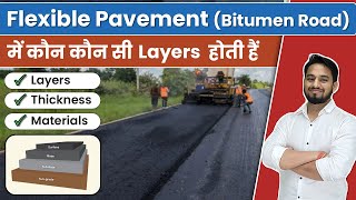 Flexible Pavement Bitumen Road में कौनकौन सी Layer होती हैं  Types of Layer in Bitumen Road [upl. by Olrac457]