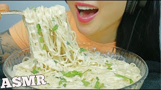 ASMR CREAMY ALFREDO PASTA SOFT STICKY EATING SOUNDS NO TALKING  SASASMR [upl. by Lenna]