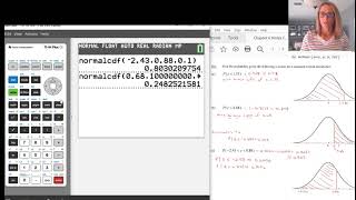 Normalcdf examples on a TI84 Plus CET [upl. by Sefton]