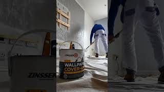 Cover up wallpaper with Zinsser Wallpaper CoverUp  How to paint wallpaper [upl. by Haines]