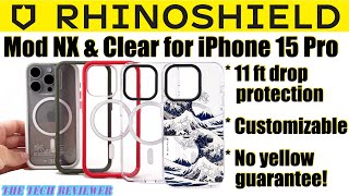 RHINOSHIELD Clear amp Mod NX iPhone 15 Pro 11 ft Drop Protection  Powerful MagSafe  No Yellowing [upl. by Sachiko]