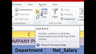 M 03 Spreadsheet Microsoft Excel Lesson 06 Data Sort [upl. by Say]