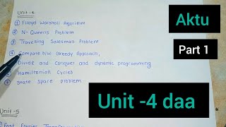 DAA unit 4 part 1 aktu all unitcse waleDesign amp Analysis of Algorithms important questions [upl. by Eibbil533]